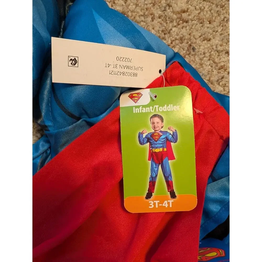 Superman Toddler HALLOWEEN Costume Padded Jumpsuit Cape DC Comics 3T-4T NWT